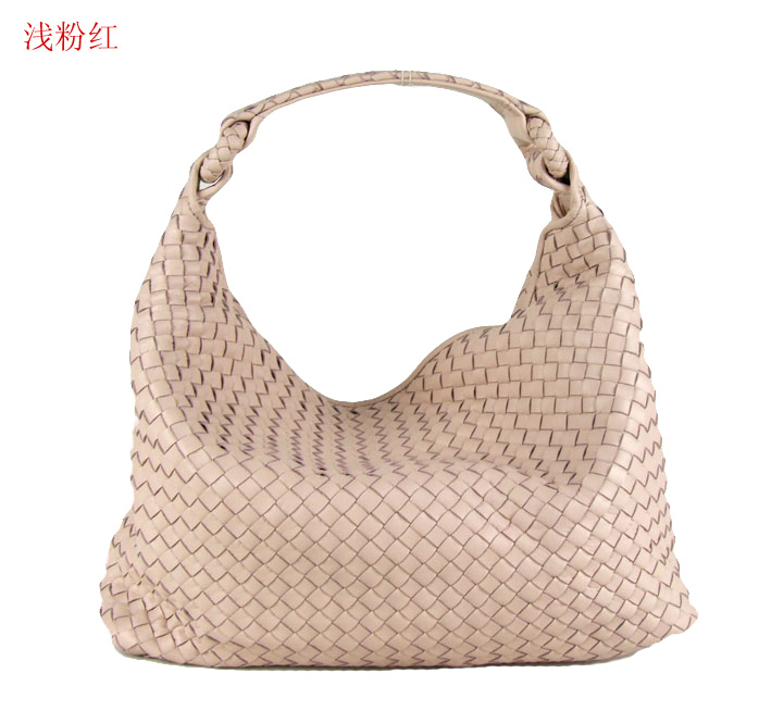 Bottega Veneta Woven Leather Top Handle Small Shoulder Bag 8001s light pink